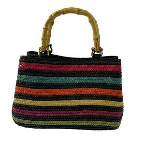 Croft & Barrow MultiColor Woven Straw Handbag